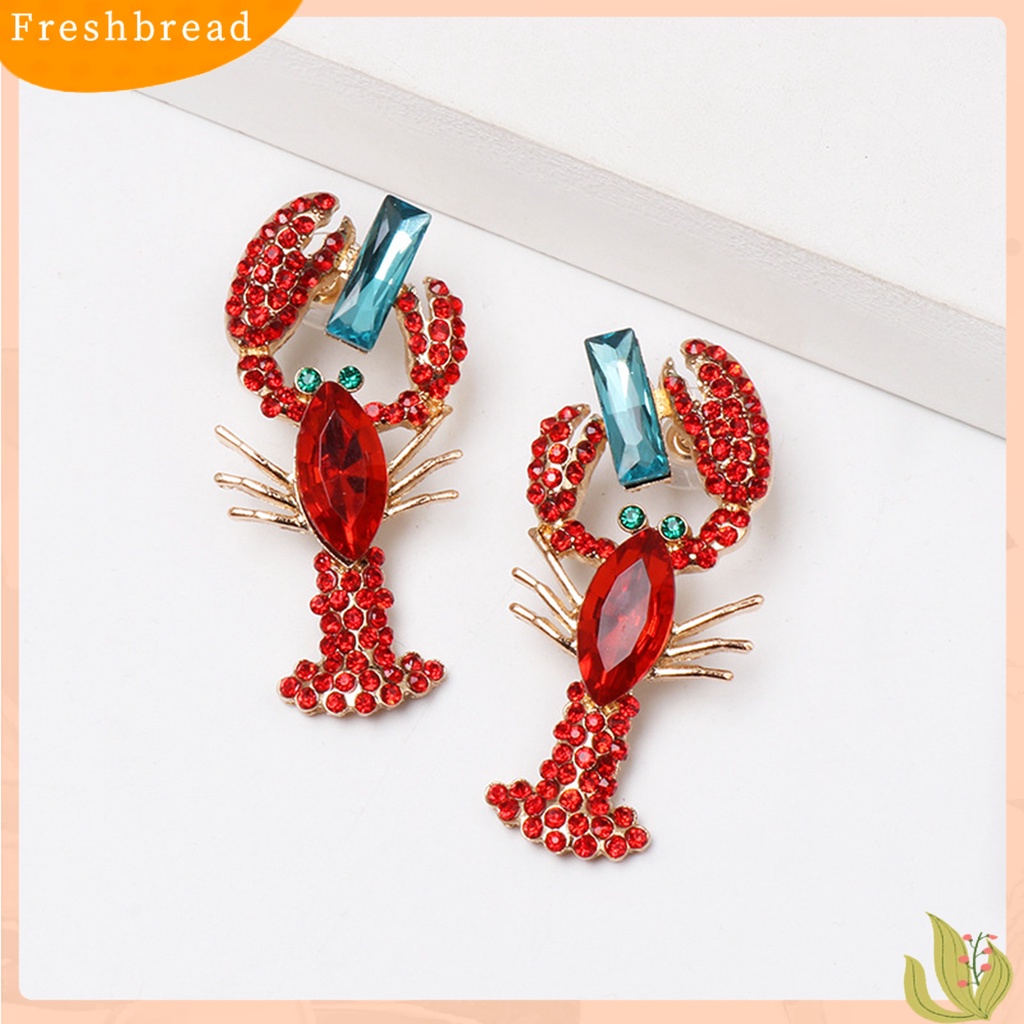 &lt; Freshbread &gt; Anting Menjuntai Kreatif Berlian Imitasi Hidup Lucu Lobster Sexy Eardrop Untuk Hadiah