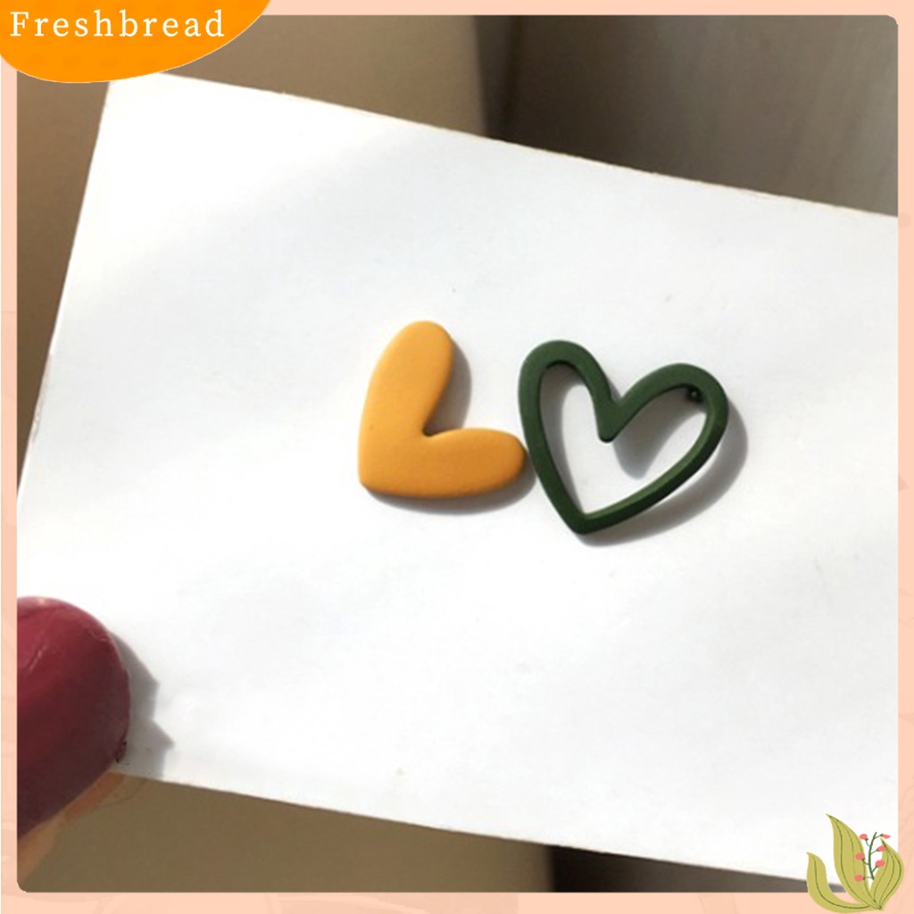 &lt; Freshbread &gt; 1pasang Giwang Telinga Chic Anting Bentuk Hati Menarik Hias Anting Hati Bergaya Untuk Kehidupan Sehari-Hari