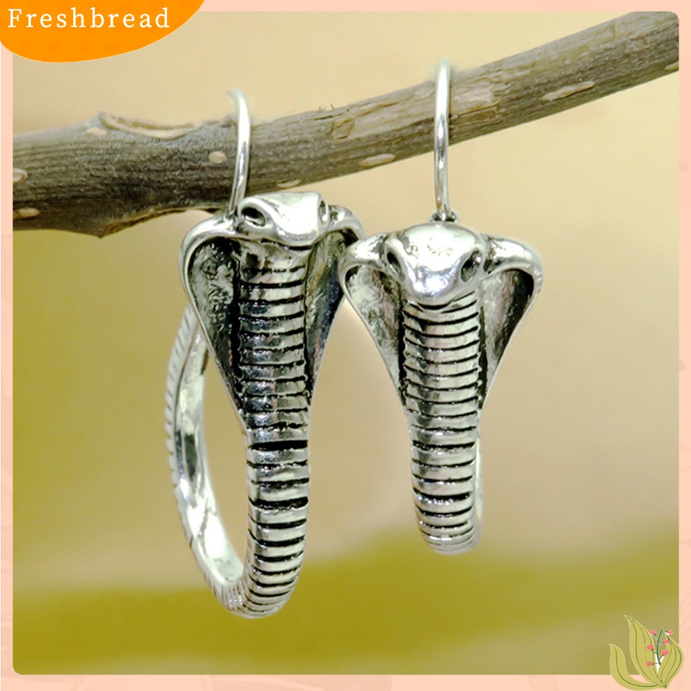 &lt; Freshbread &gt; Vintage Wanita Ukir Cobra Ular Menjuntai Liontin Menjuntai Kait Anting Perhiasan