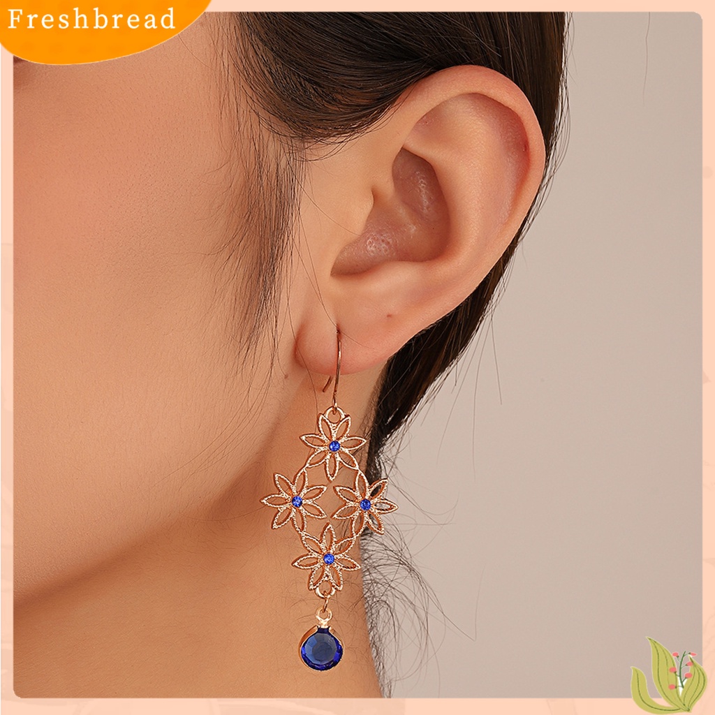 &lt; Freshbread &gt; 1pasang Anting Kait Berongga Keluar Bunga Perhiasan Bohemian Cut-out Earrings Pacaran