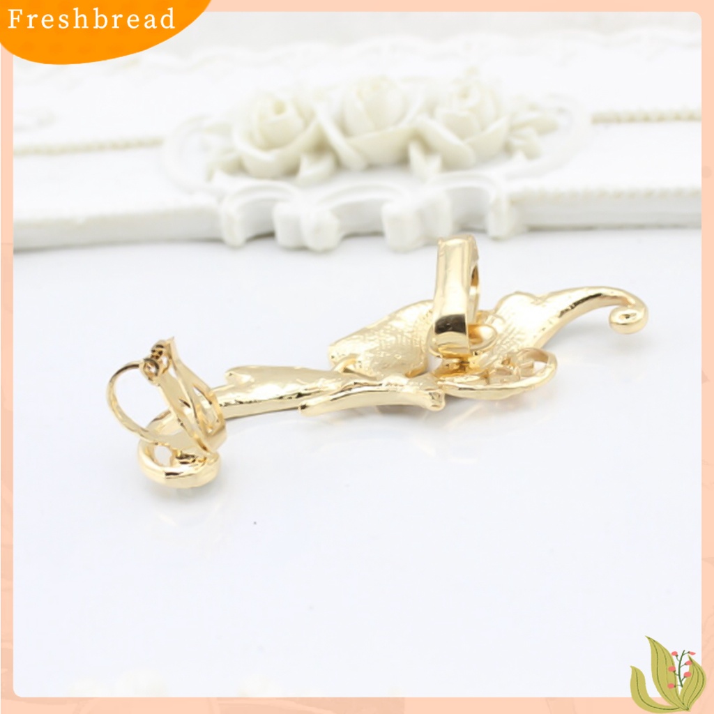 &lt; Freshbread &gt; 1Pc Manset Telinga Bentuk Sayap Kupu-Kupu Hias Berlian Imitasi Wanita Fashion Bungkus Anting Untuk Pesta