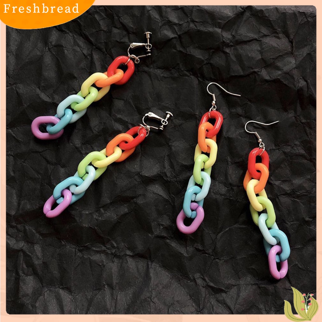 &lt; Freshbread &gt; Ear Hook Warna Permen Kreatif Akrilik Panjang Menjuntai Liontin Telinga Gaya Untuk Pesta