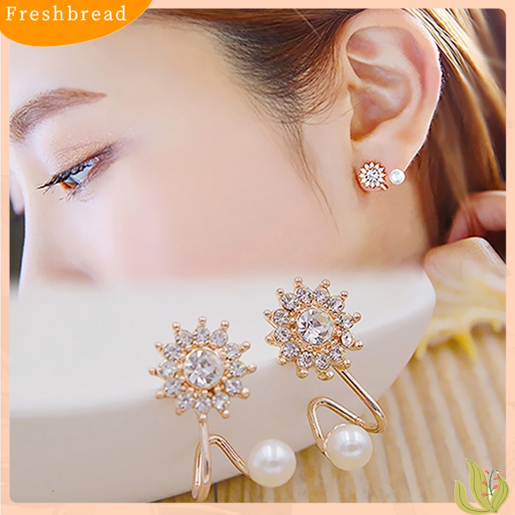 &lt; Freshbread &gt; 1pasang Anting Stud Pengerjaan Halus Elegan Ringan Snowflake Charm Earrings Ear Stud Untuk Pacaran