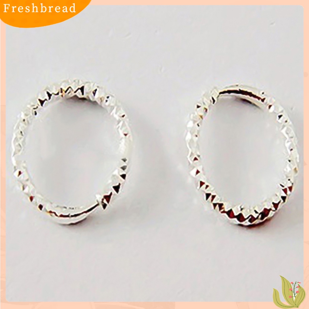 &lt; Freshbread &gt; Anting Wanita Gelombang Kecil/Besar Perhiasan Anting Lingkaran Penutup Snap Alloy Mengkilap Untuk Pernikahan