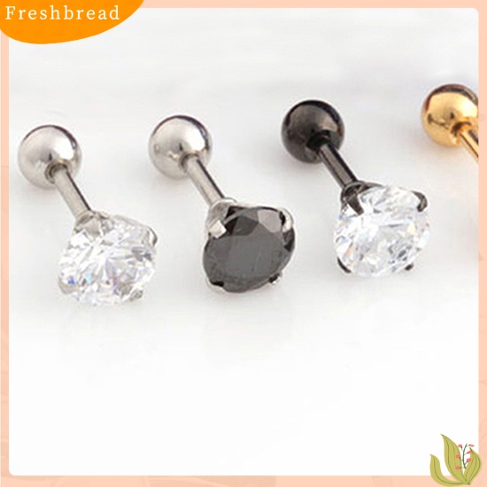 &lt; Freshbread &gt; Pria Wanita Berlian Imitasi Tulang Rawan Tragus Bar Helix Telinga Atas Anting Stud Perhiasan