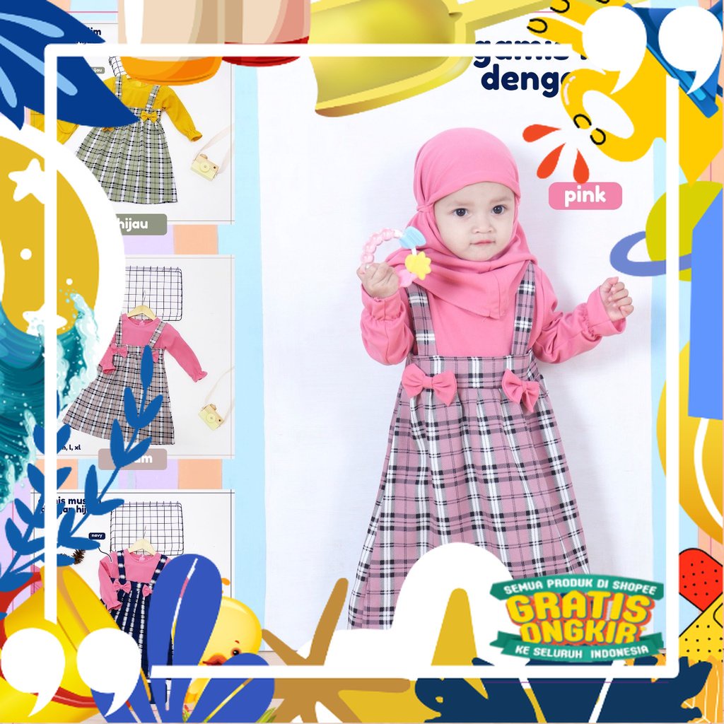 Gamis Balita Perempuan - Gamis Anak Wanita Cantik - Gamis Bayi Wanita `1 Tahun - 3 Tahun/ kopel ibu 