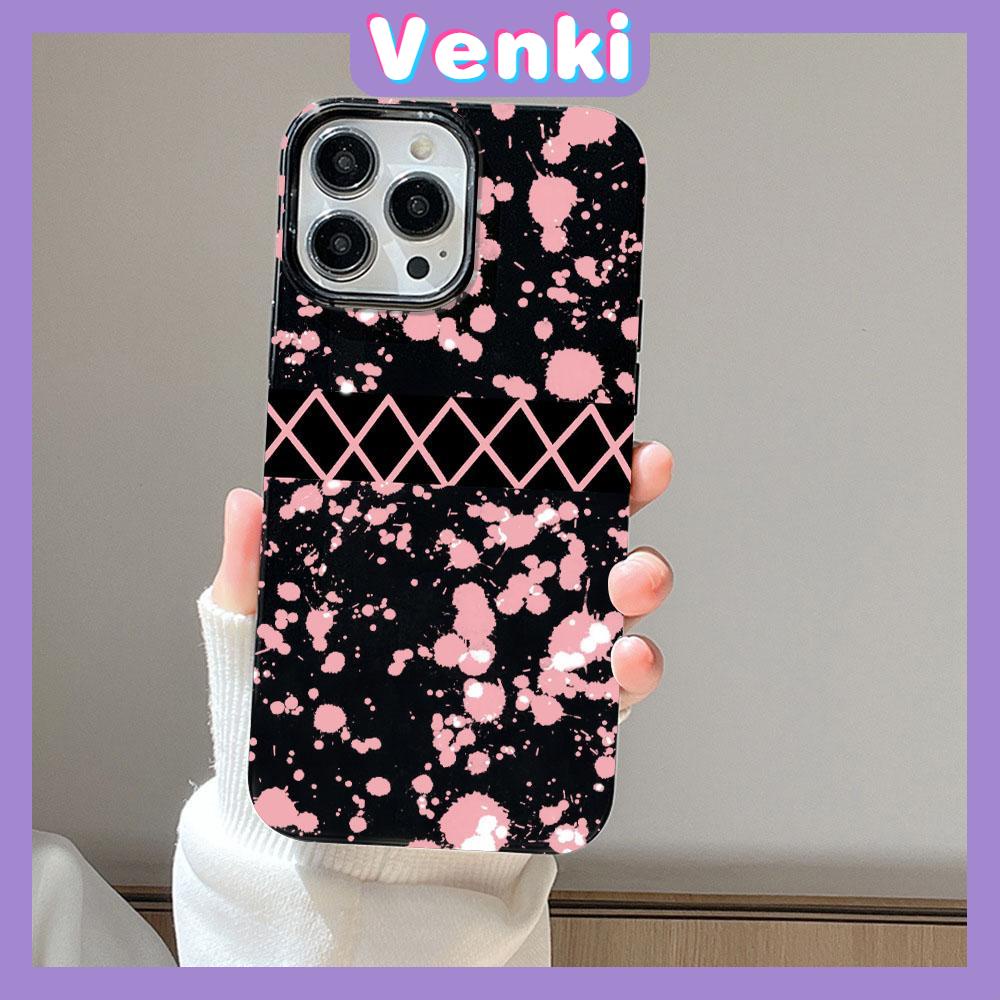 iPhone Case Soft TPU Glossy Black Candy Case Sweet Cool Pink Splashed Ink Camera Protection Shockproof For iPhone 14 13 12 11 Pro Max 7 8 Plus X XR