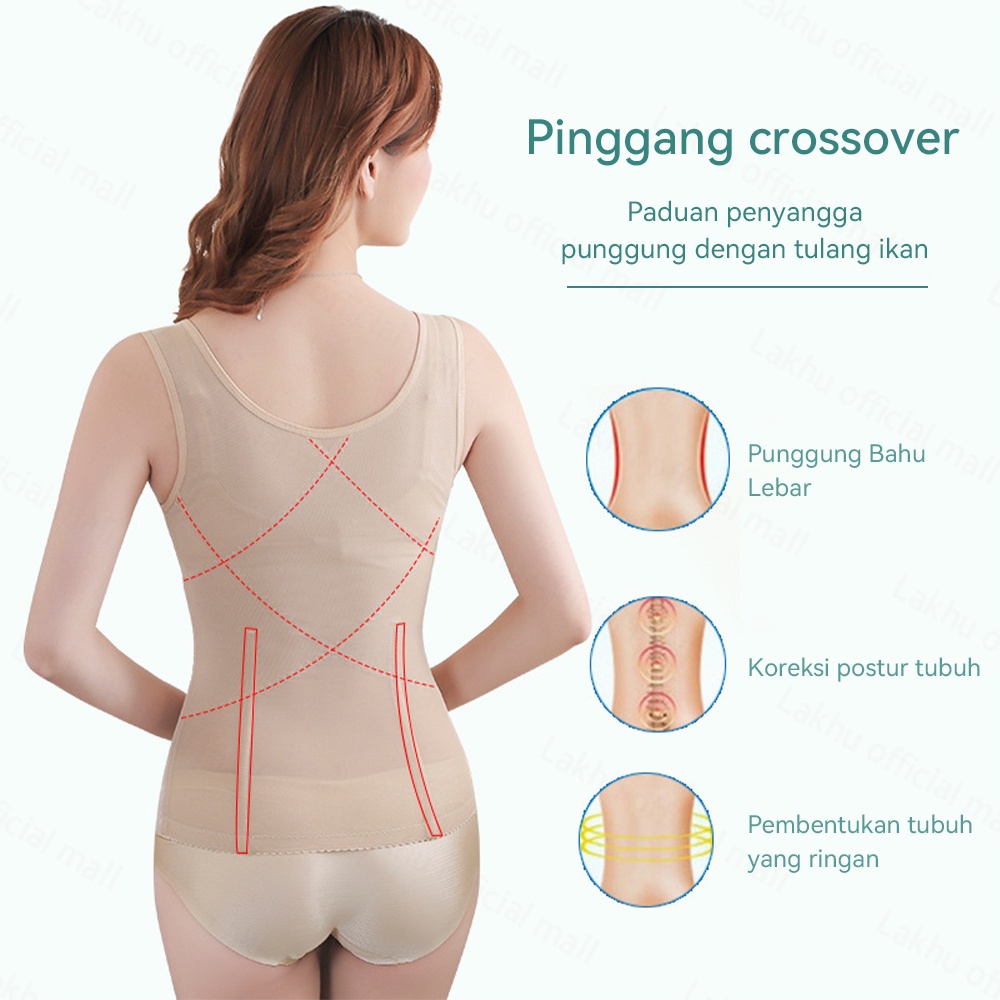 Lakhu Body Shaper Korset Pelangsing Perut Buncit Wanita Import