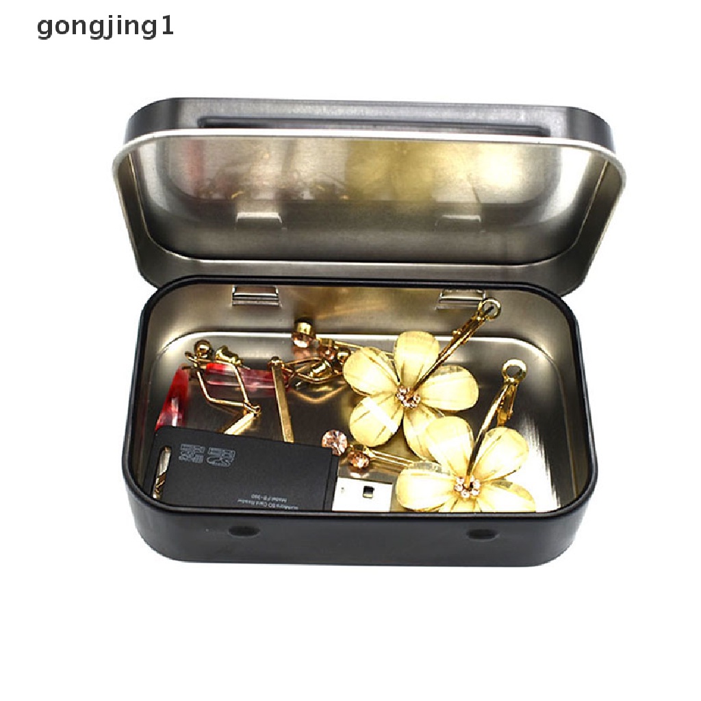 Ggg Survival Kit Case Kotak Penyimpanan Flip Kecil Kosong Metal Silver Hitam Untuk Permen Kunci ID