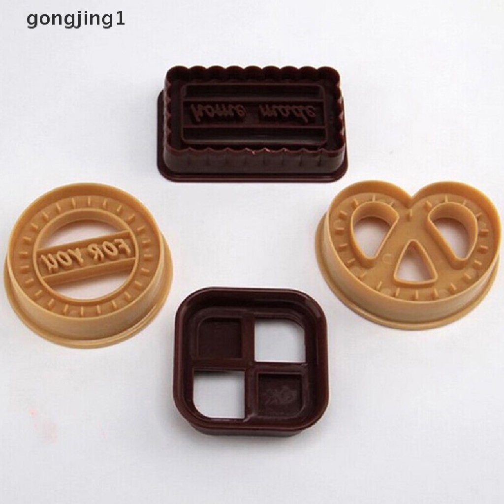 Ggg 4Pcs Square Round Cookie Biscuit Cutter Set Roti Fondant Cetakan Kue Baking Tools ID