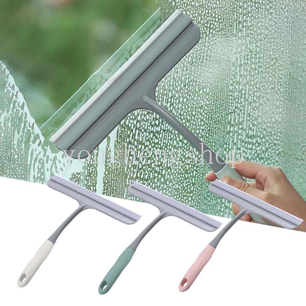 Wiper Kaca Jendela Dengan Pisau Silikon Pembersih Kaca Mobil Non-Slip T-Shaped Wiper Scraper Mirror Cleaning Tool Squeegee Sikat Cuci Dinding Ubin Lantai