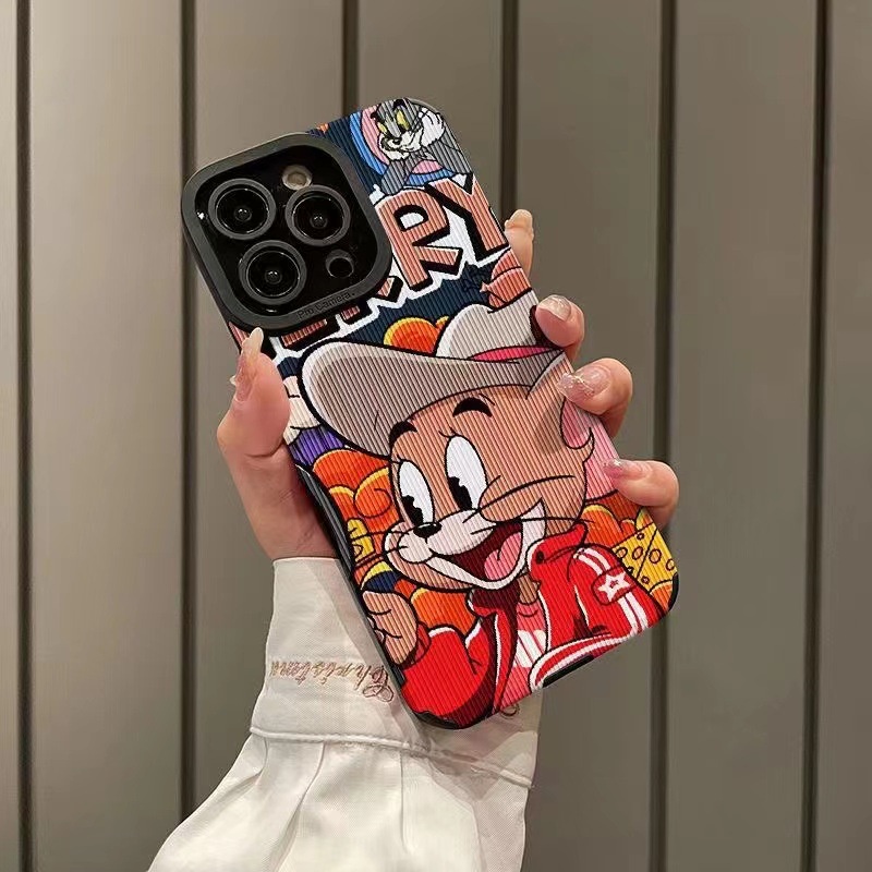 [Kulit Domba] Lucu Tom amd Jerry Soft Case IP IPhone 6S 7 8 Plus SE 2020 X XR XS Max 11 12 13 14 Pro Max 14 Plus 12 13 Anime Kartun Mini