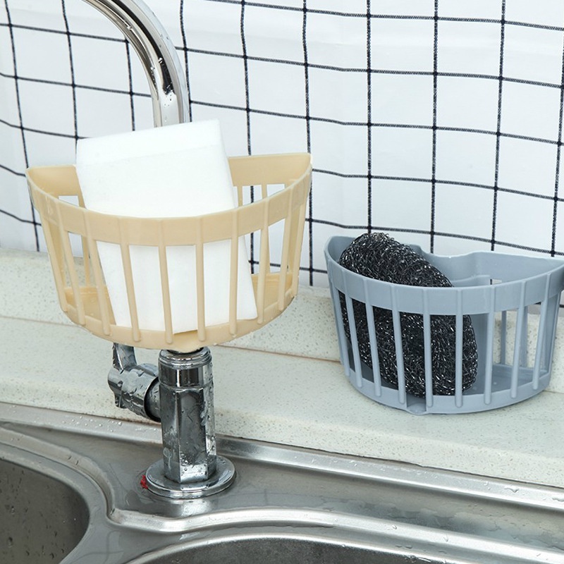 Peralatan Instalasi Snap-in Dapur Baru Wastafel Penyimpanan Bebas Pukulan Plastik Gantung Drain Basket Spout Holder Box Perlengkapan Kran Spons Rak Kamar Mandi Organizer Rak