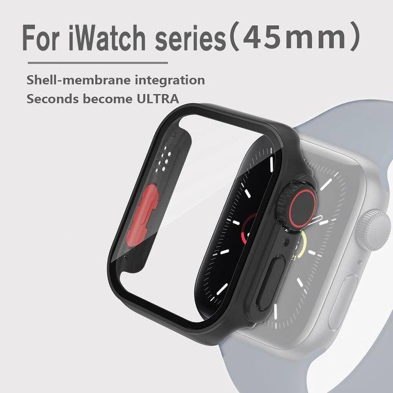 Cover Pelindung Layar Untuk Apple Watch CaSE 45mm 44mm 41mm 40mm Series8 7 6 5 4 se Watch Tempered Glass Change To 49mm Ultra Watch