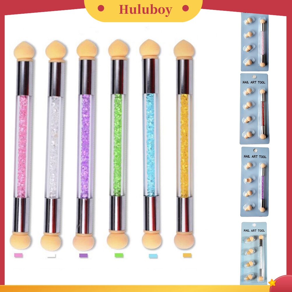 {In Stock} Portable Washable Double Head Spons Smudge Pen Nail Art Painting Dotting Tool