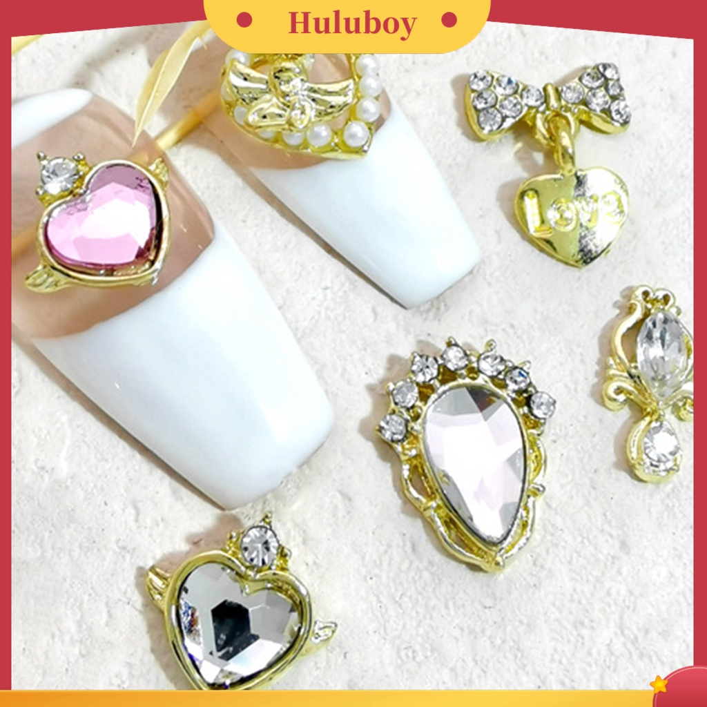 {In Stock} 10Pcs Ornamen Manicure Shiny Efek Visual Kreatif Bentuk Desain Berlian Imitasi Berkilau Hias Alloy 3D DIY Nail Art Perhiasan Manicure Ornaments Untuk Salon Kuku