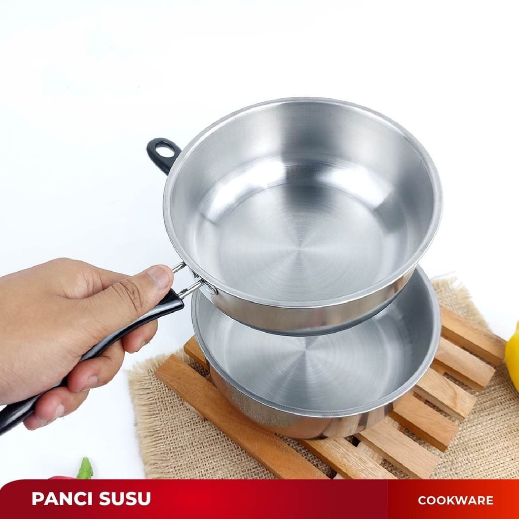 GOS -G404- Panci Susu Stainless 16cm - Panci Mie Serbaguna - Panci Stainless Milkpot Gagang