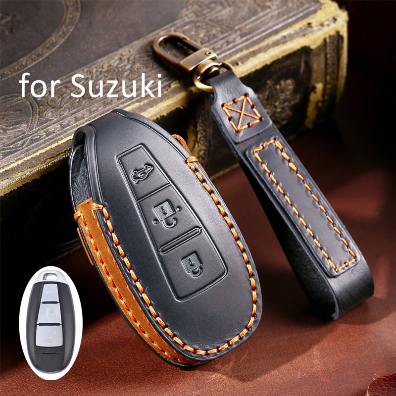 Kulit Case Kunci Mobil Fob Cover Keychain Untuk Suzuki Vitara Swift Ignis Kizashi SX4 Baleno Ertiga2019Aksesoris