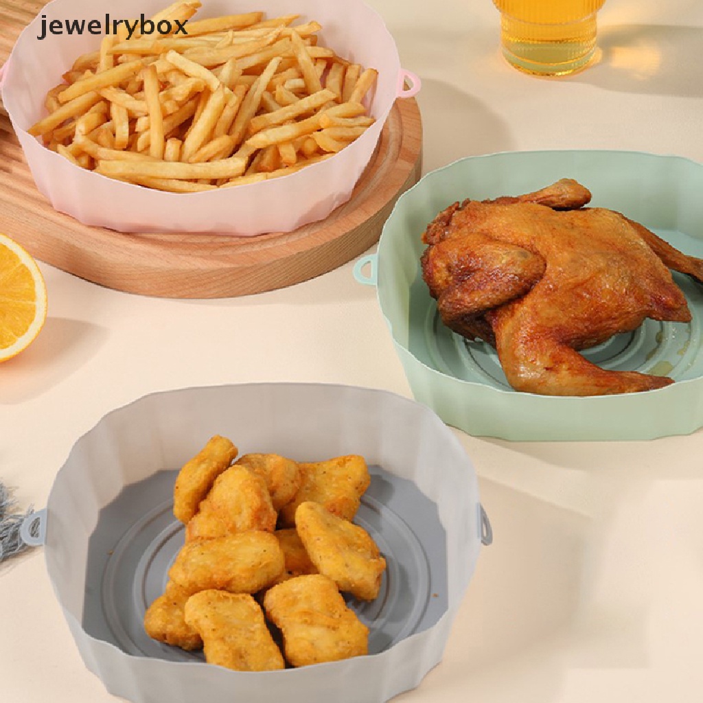 [jewelrybox] Kertas Silikon Air Fryer Baking Tray Dengan Pegangan Microwave Baking Pizza Mat Butik