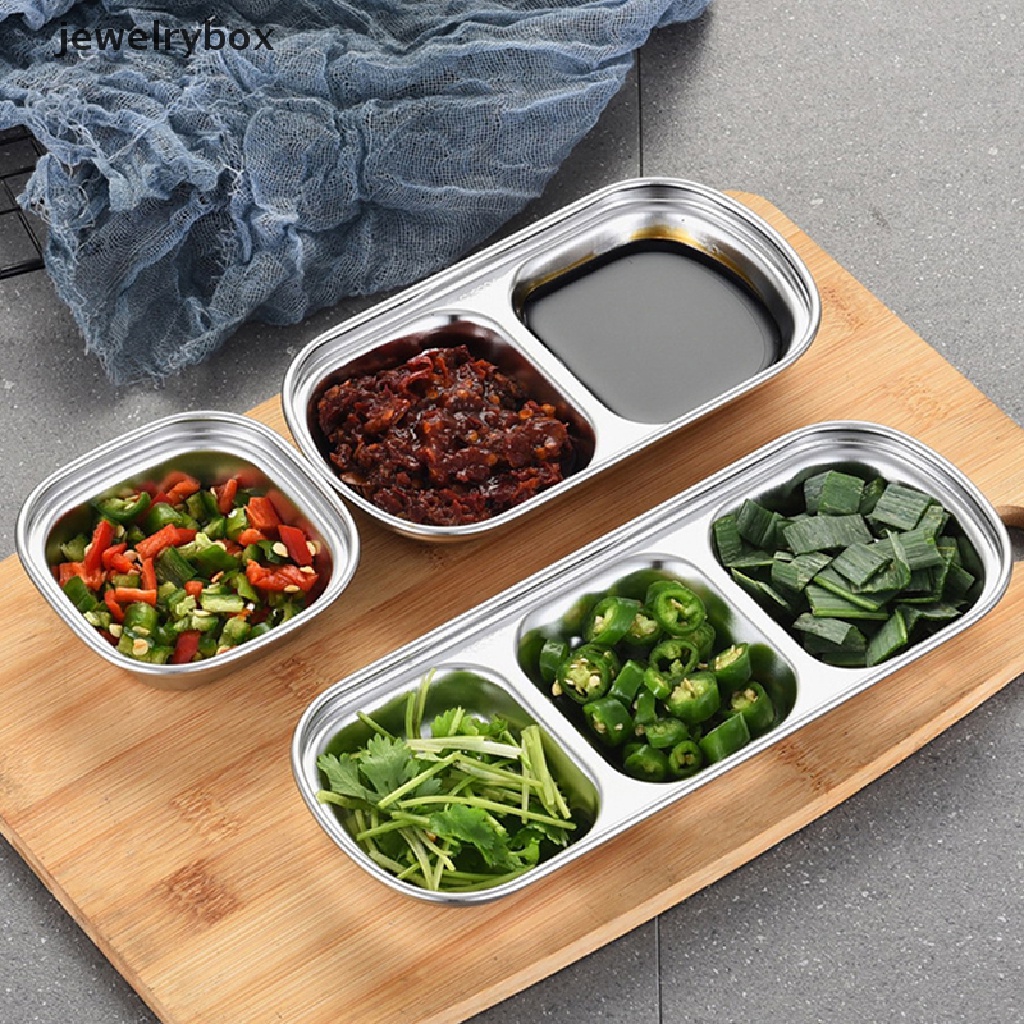 [jewelrybox] 304piring Saus Daging Merica Panggang Stainless Steel Wasabi Bowl Seasoning Tray Butik