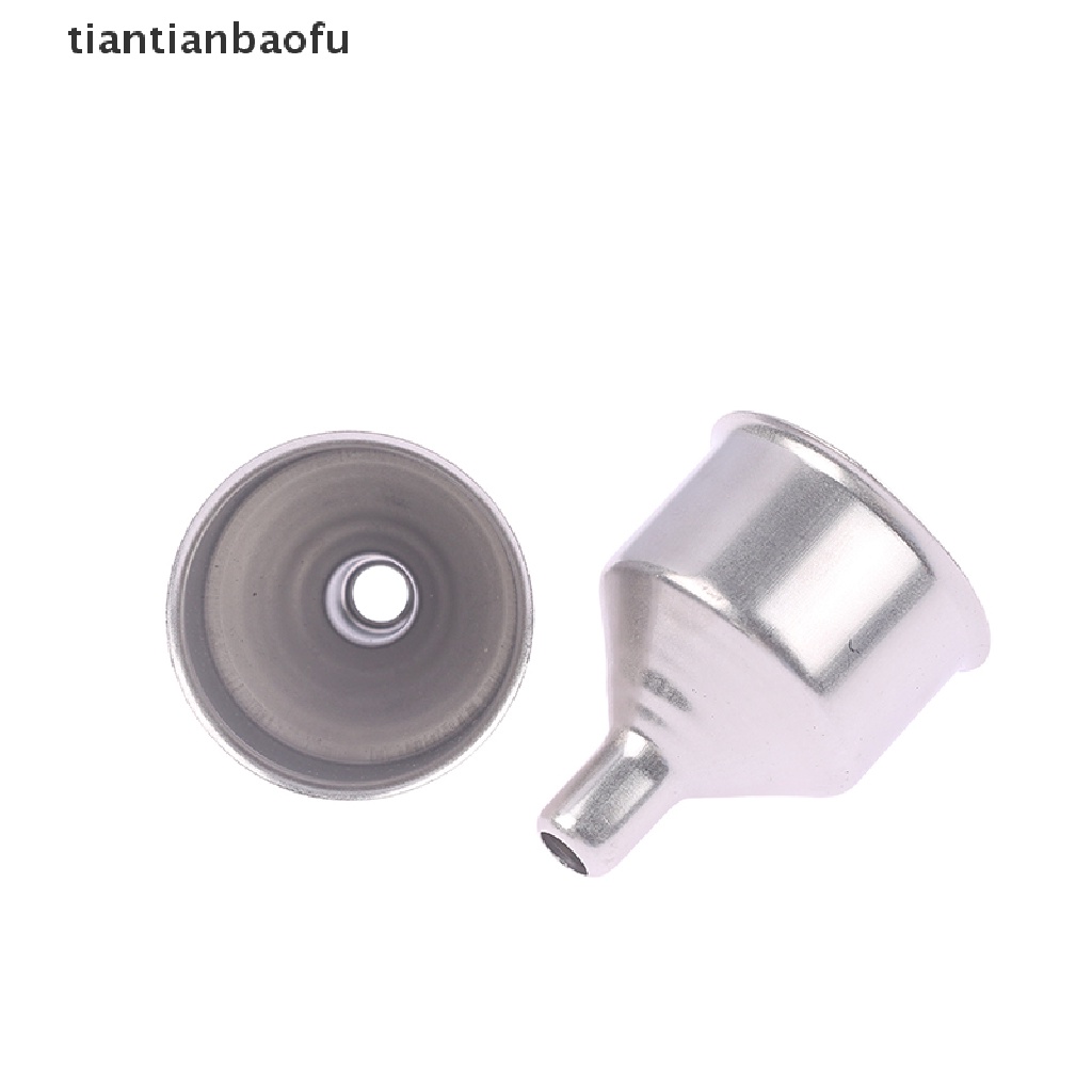 [tiantianbaofu] 2pcs Corong Stainless Steel Portable Mini Corong Mulut Panjang Aksesoris Dapur Butik