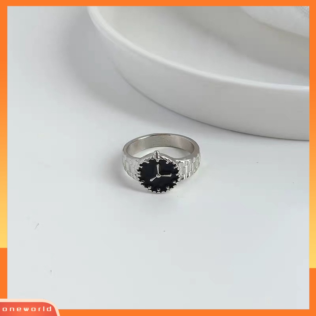 [EONE] Cincin Jari Jam Tangan Bentuk Ins Style Jewelry Bright Luster Geometric Chic Ring Untuk Pesta