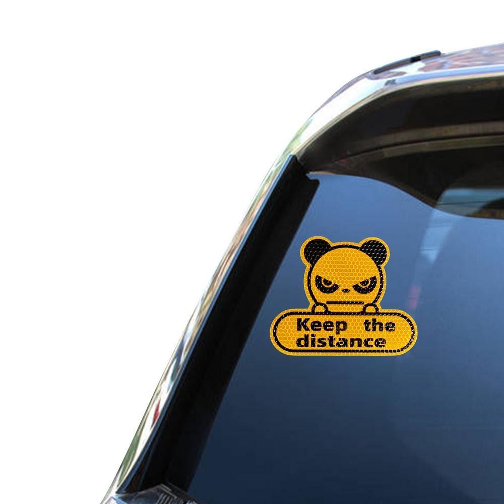 Lanfy Jaga Jarak Stiker Self-Adhesive Fluorescent Aksesoris Motor Dekorasi Kaca Dekorasi Aksesori Goresan Cover Mobil Panda Decal