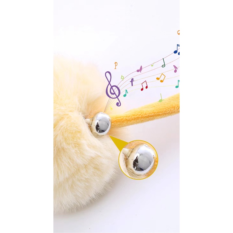 Mainan Interaktif Penggoda Kucing Model Gantung  Bentuk Dengan Bel pet cat toy/Mainan Kucing Bola Bulu Tali Spring