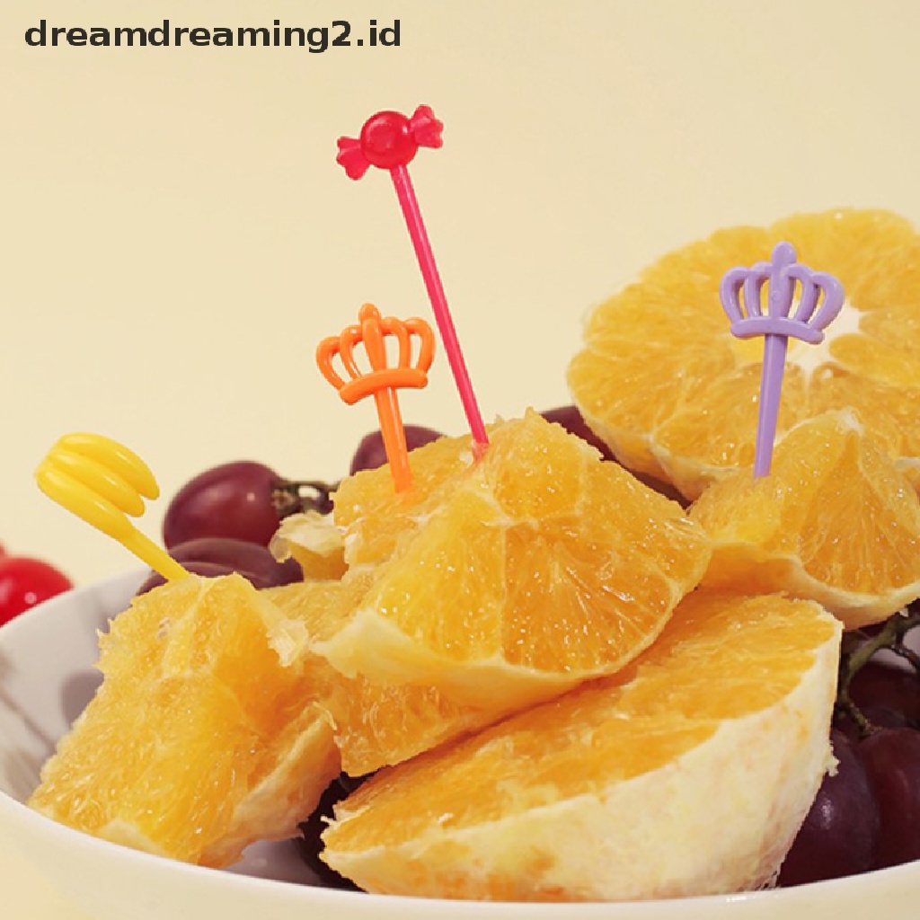 (hot) Cute Mini Animal Farm Kartun Food Picks Anak Snack Kue Dessert Makanan Garpu Buah Makan Siang Bento Aksesoris Dekorasi Pesta//