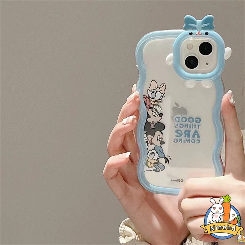 IPHONE Casing Kompatibel Untuk Iphone14 13 12 11 Pro Max X Xr Xs Max7 8 6 6s Plus SE Kartun Mickey Mouse Casing Ponsel Monster Kecil Wave Edge Soft Cases Skins Shockproof Cover Pelindung