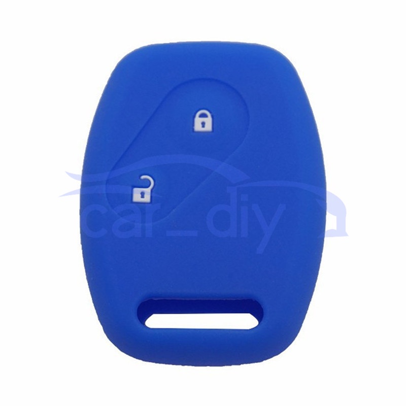 Kasus Kunci Silikon Penutup Jarak Jauh Gantungan Untuk Honda Accord City Fit Odyssey CRV Civic Cangkang Pelindung Hitam Biru Merah Car Remote Key Case