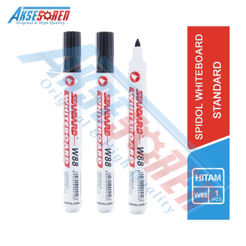 

Spidol Papan Tulis White Board Standard [W88/1 Pcs] / Spidol Standard / Spidol Nonpermanent / Sepidol Bisa Diisi Ulang / Spidol Non Permanent Marker / Spidol Penanda / Spidol Hitam Round Tip / Spidol Papan Tulis Warna Hitam Standard W88