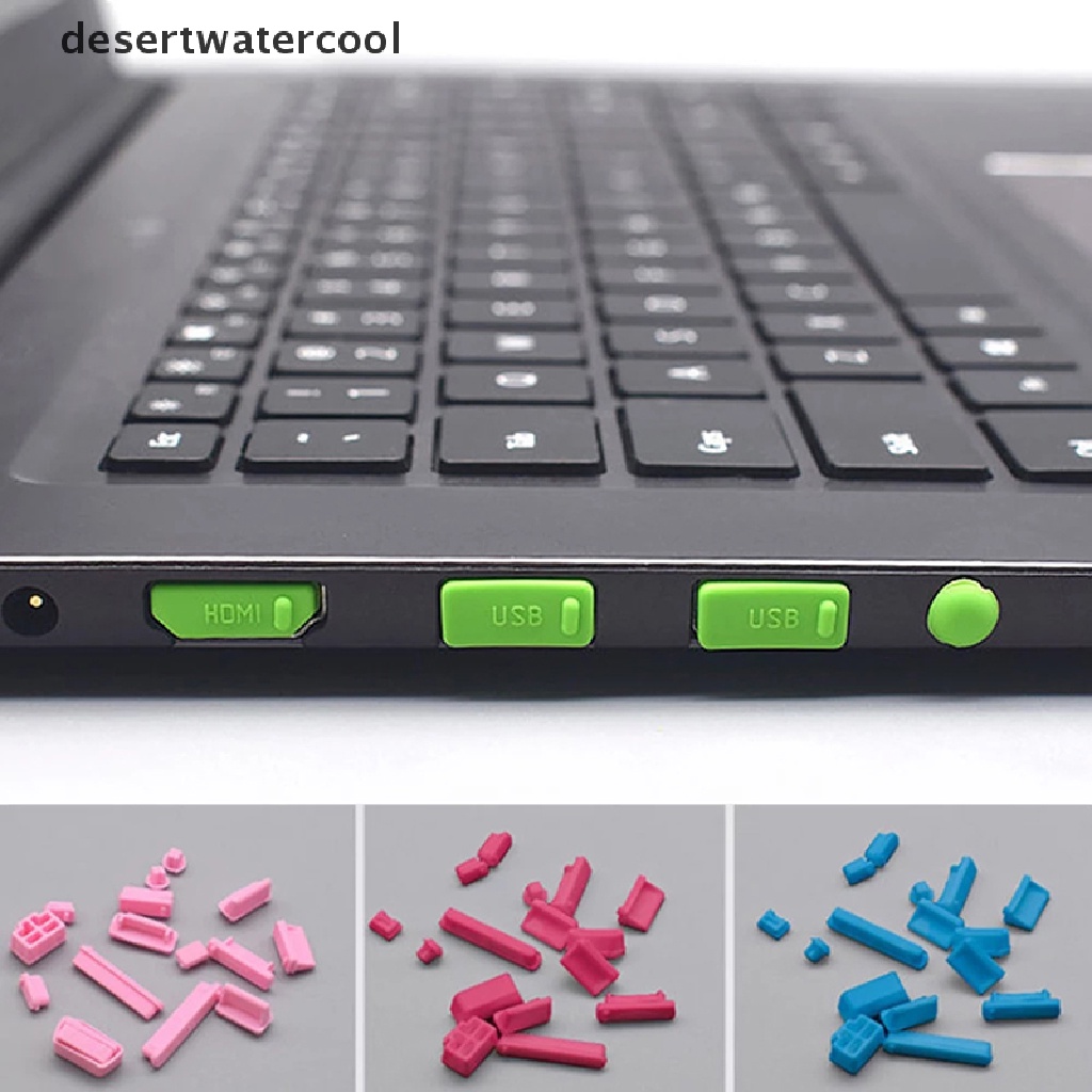 Deid 16pcs/Set Plug Debu Laptop Set USB Port VGA Karet Penutup Pelindung Martijn