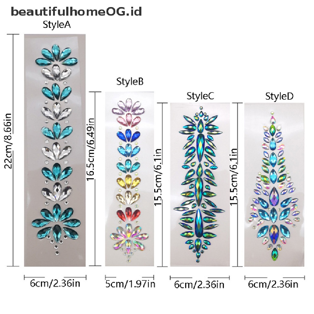 // Lebaran// 3D Crystal Voorhoofd Hoofddeksel Stiker Haar Juwelen Shiny Tijdelijke Tattoo **