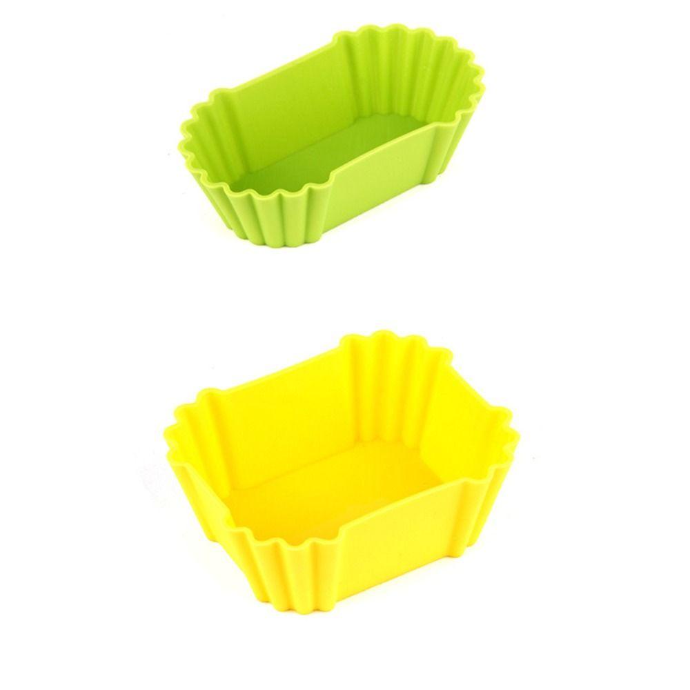 [Elegan] Cangkir Sekat Makan 3pcs/Set Cetakan Kue Silikon Reusable Warna-Warni Multifungsi