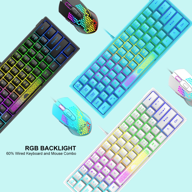 K61rgb Keyboard Gaming RGB Lighting Keyboard Mini Persen60 Keyboard Laptop Gaming Gaming