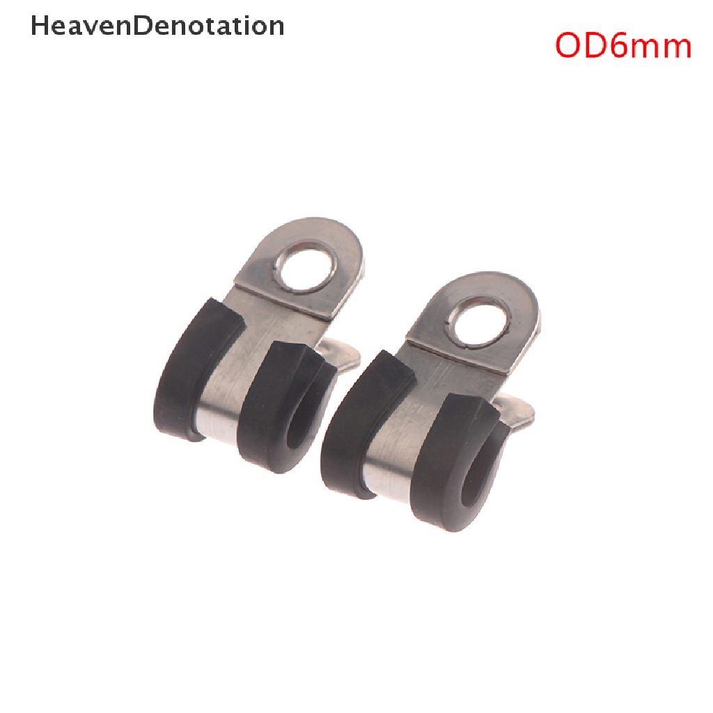 [HeavenDenotation] 2pcs 304jepit P Berlapis Karet Stainless Steel Kabel Moung Selang Pipa Clamp  Hdv