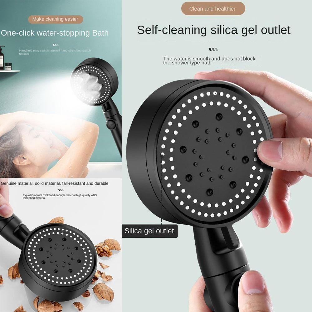 Kepala Shower Nanas Black Hand Held Dengan 6mode Multifungsi