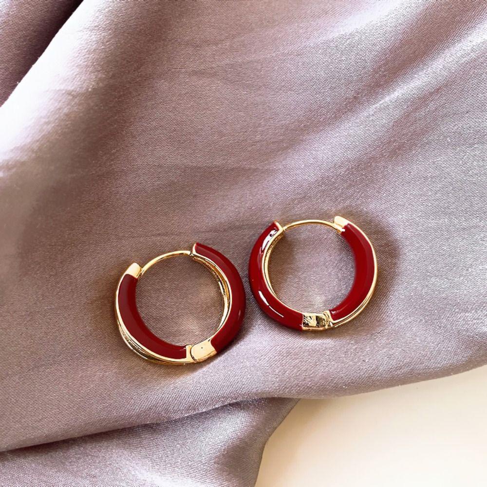 Mxbeauty Gaya Korea Hoop Earrings Hadiah Pesta Lingkaran Indah Paduan Sederhana Hoop Ear Buckle