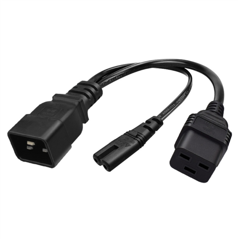 Cre Konektor 3Pin IEC320-C20 to IEC320-C7+Adaptor Converter C19 Kabel Listrik