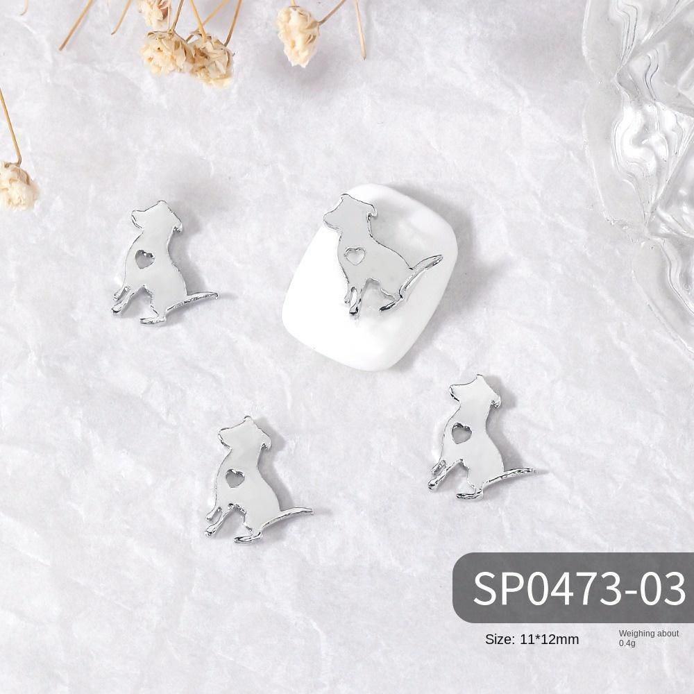 Mxbeauty Hewan Dekorasi Kuku Anjing Fashion Tikus Ular Kucing Manikur Aksesoris Logam Nail Art Drills