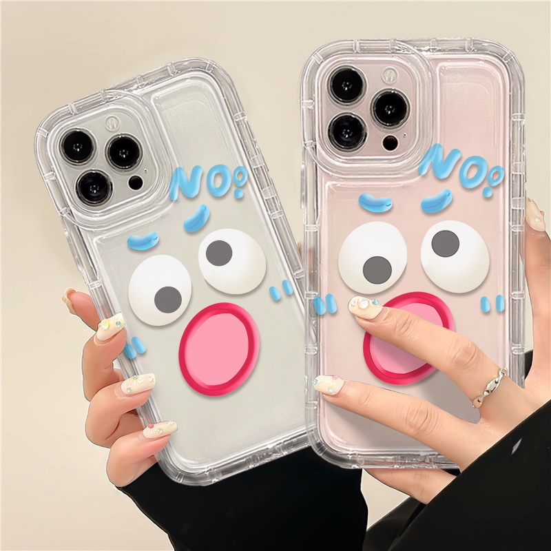 IPHONE Soft Case Emosi Lucu Kompatibel Untuk Iphone14 11 13 12 Pro XS Max7 +8 Plus X XR Casing Ponsel Transparan TPU Silikon Shockproof Cover