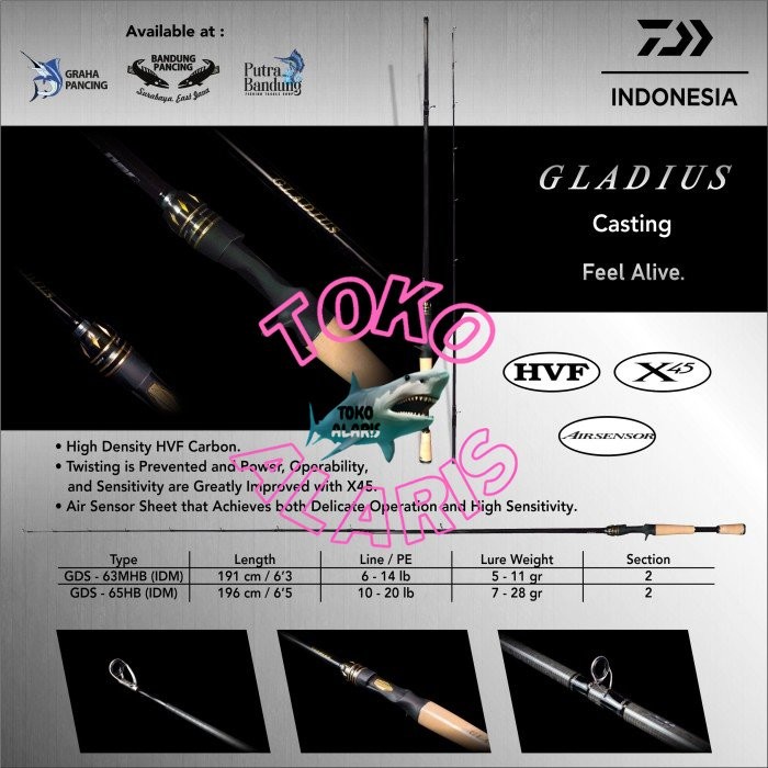 STIK PANCING JORAN DAIWA GLADIUS SPINING - 63MHB