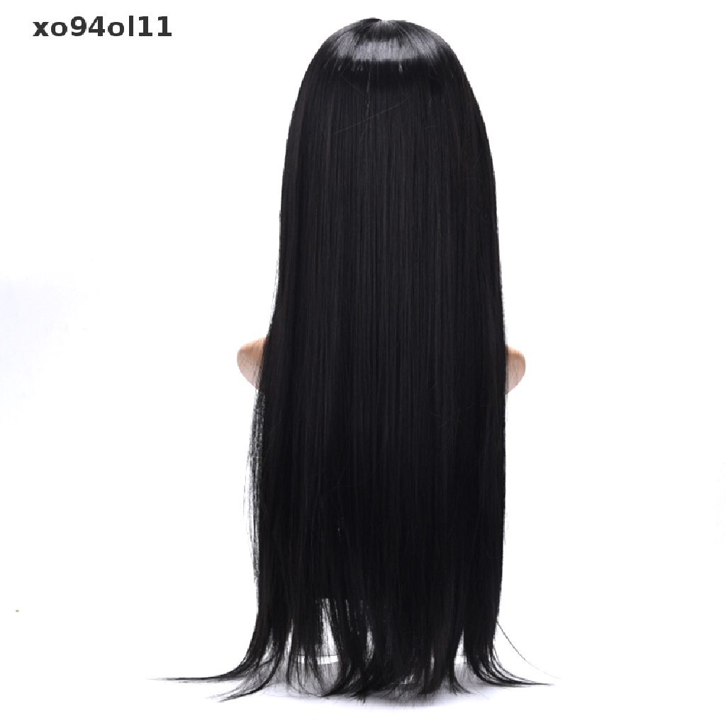 Xo Wig Rambut Alami Lurus Tahan Panas Sintetis Lace Front Wig Warna Hitam OL