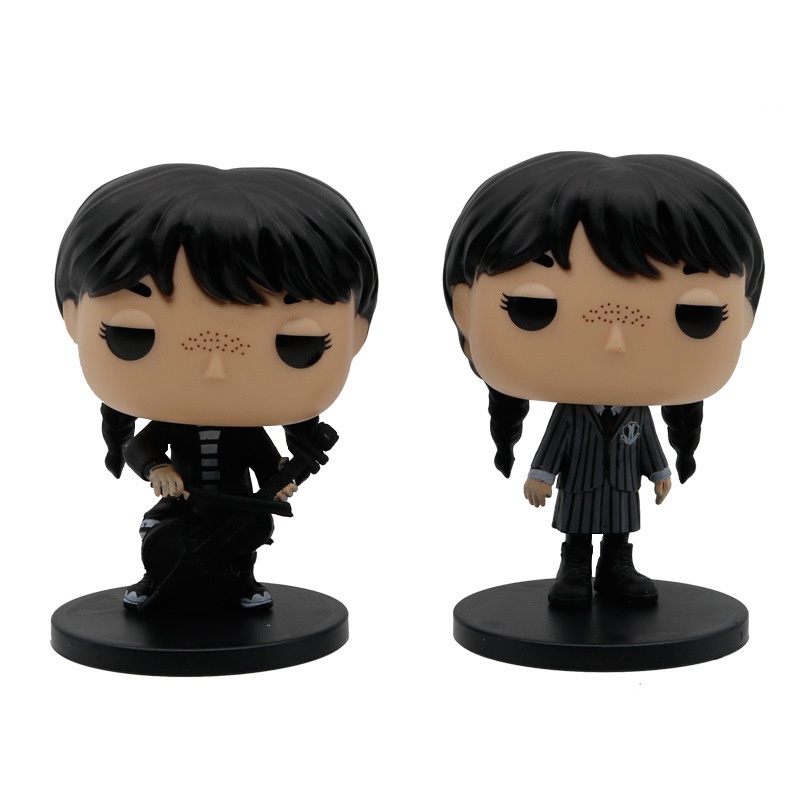 2pcs/set The Addams Family Wednesday Figurine PVC Banyak Peran Model Mainan Boneka Untuk Koleksi Anak