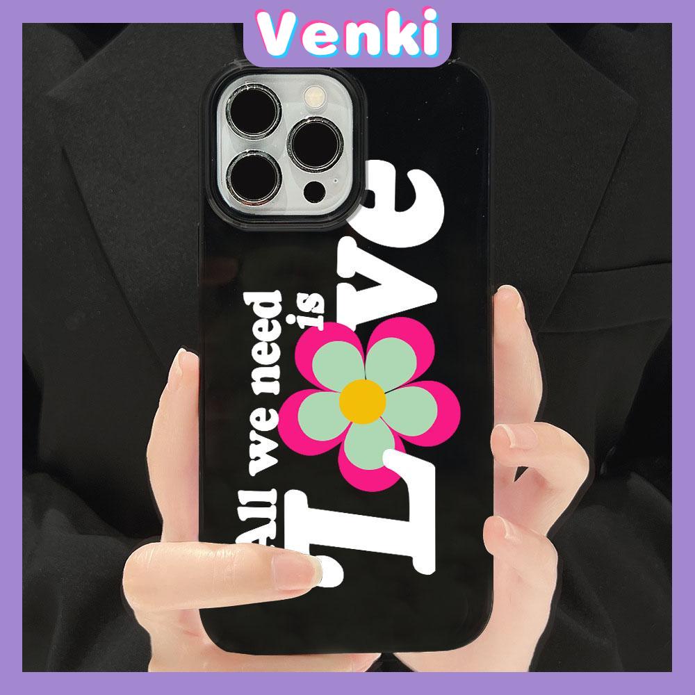 Case for iPhone 11 Soft TPU Glossy Black Candy Case Cute Flower Love Camera Protection Shockproof For iPhone 14 13 12 11 Pro Max 7 8 Plus X XR