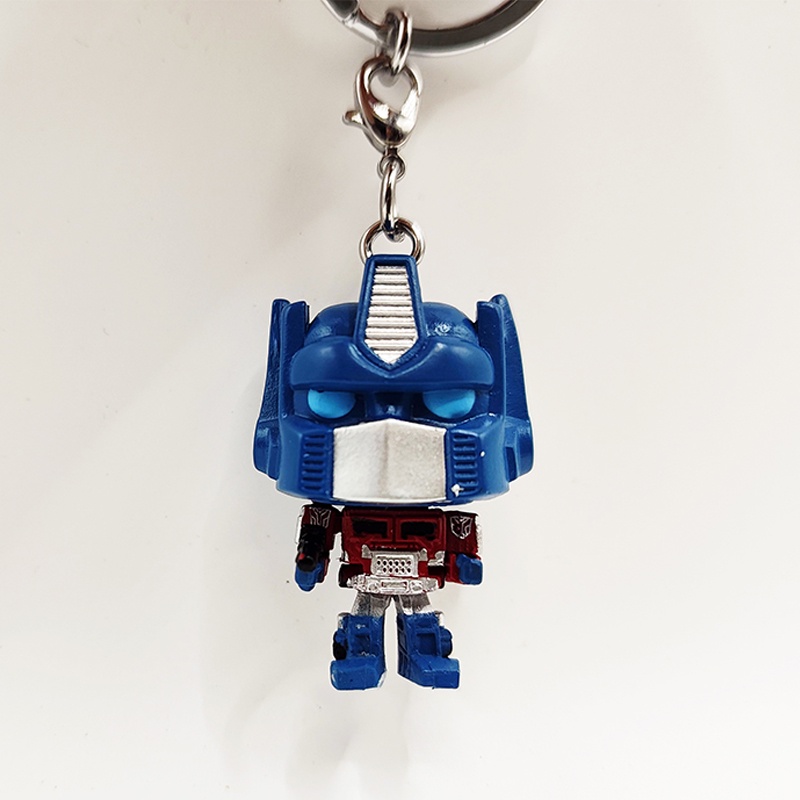 Original Funko POP Optimus Prime Figure Gantungan Kunci PVC Transformers Action Figure Model Liontin Dekorasi Hadiah