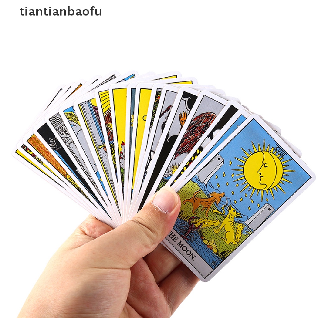 [tiantianbaofu] Kotak Besi Rider Waite Tarot Card Ramuan Ramalan Deck Party Game w/Manual Boutique