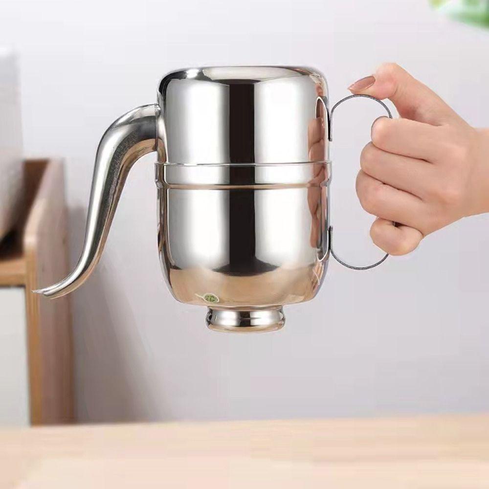 [Elegan] Dispenser Minyak Masak Mudah Dibersihkan Dapur Stainless Steel Anti-Netes Pouring Spout Wadah Bumbu