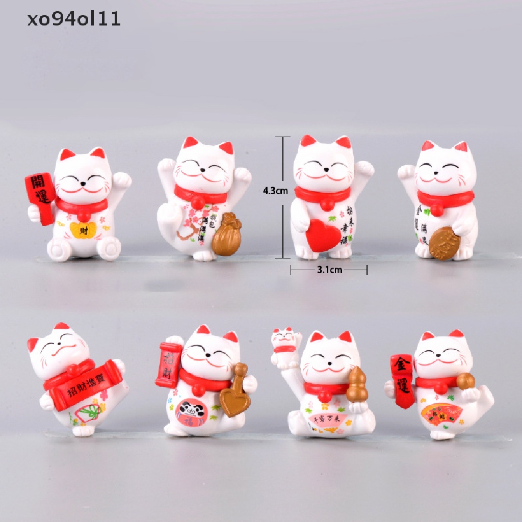 Xo Senyum Beruntung Uang Kucing Mini Patung Figurine Kerajinan Ornamen Miniatur Dekorasi Rumah OL